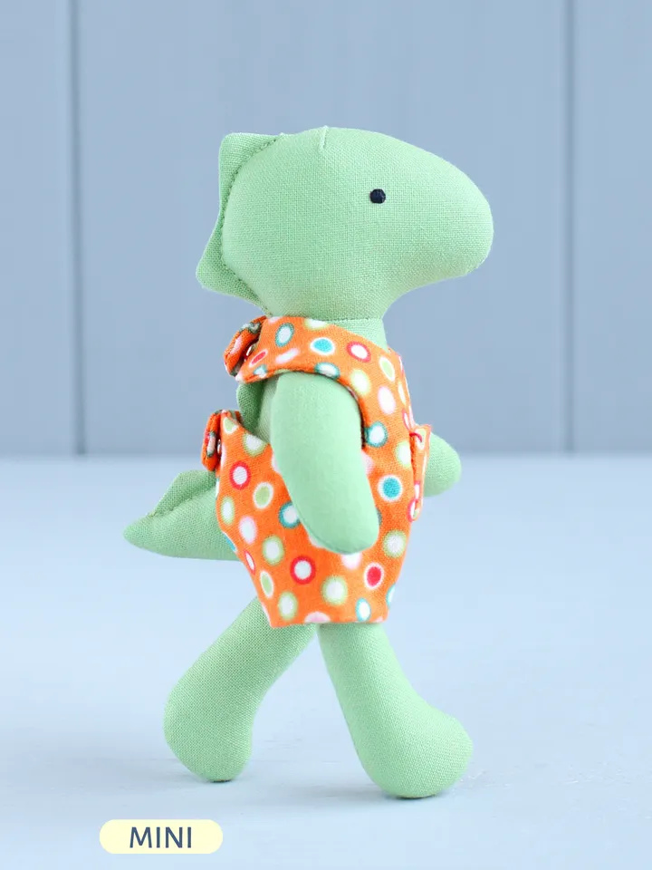 PDF Mini Dinosaur with Egg-shaped Sleeping Bag Sewing Pattern