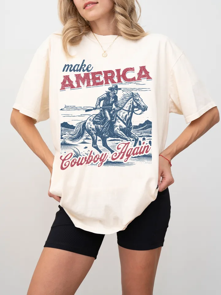 Make America cowboy again PNG, 4th of july png, Western 4th of july png, Independence day png, America png, Western png, Sublimation designs