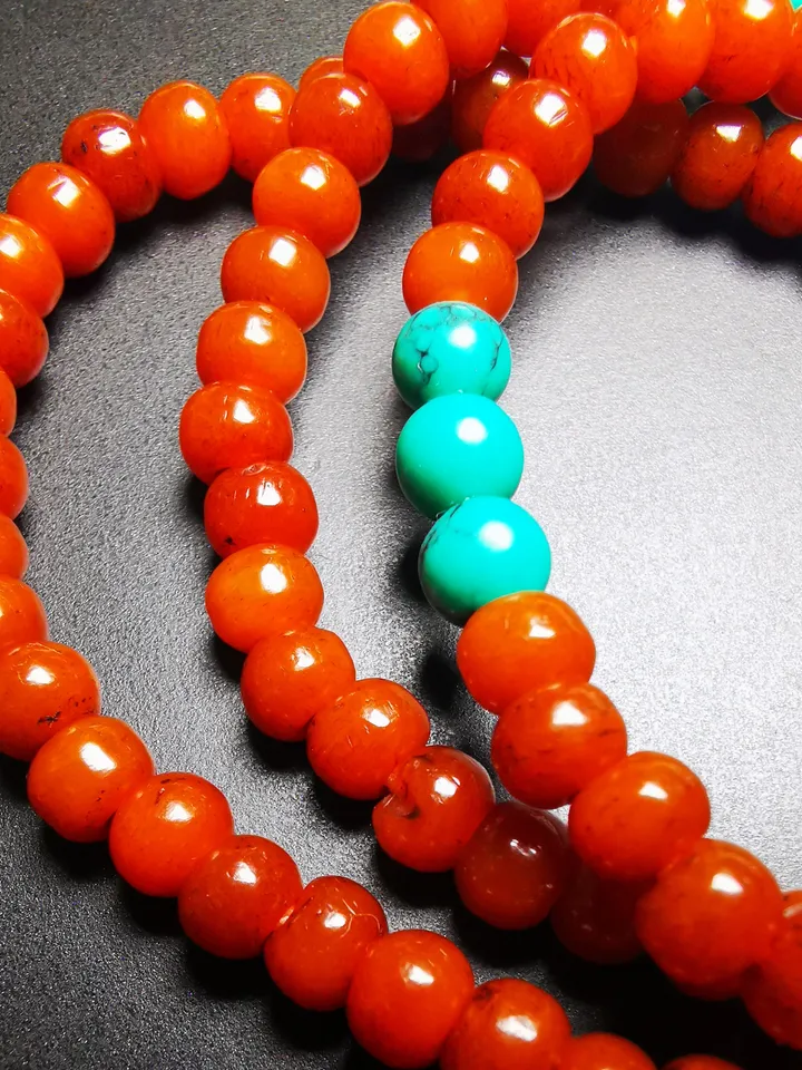 Gandhanra Hand-carved Tibetan Yak Bone Mala Beads Necklace,Small Prayer Beads Bracelet for Women