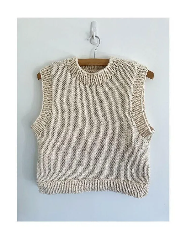 Knitting Pattern waistcoat vest chunky bulky vest sleeveless top sweater easy simple Pattern women ladies summer vest pdf