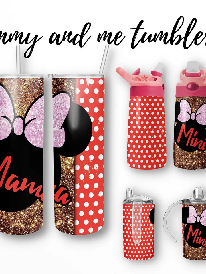 Bundle3 Mommy and me tumbler set digital download PNG Sublimation design for 20 oz skinny tumbler/ 12 oz Flip Top Kids water bottle