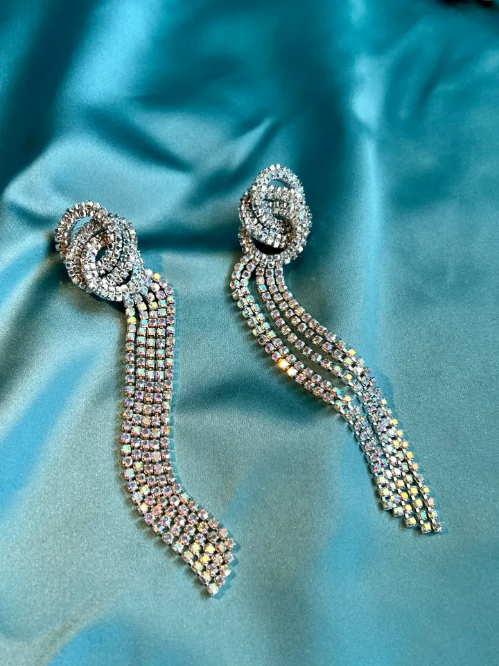 Infinity Crystal Fringe Earrings