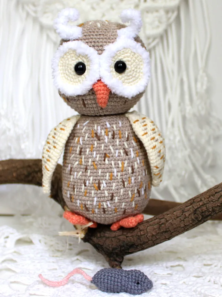 Crochet owl pattern PDF in English Amigurumi owlet Halloween nursery decor