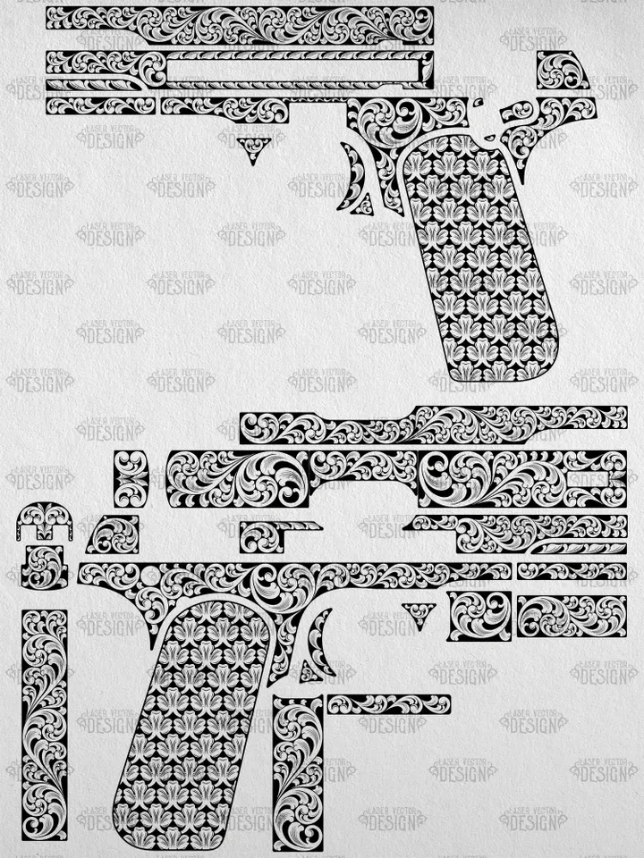 VECTOR DESIGN Colt 1903 32 ACP Scroll 1