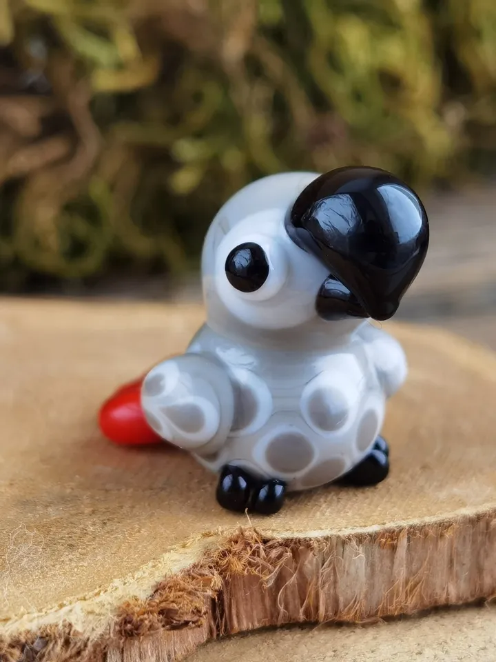 GLASS FIGURINES African grey Parrot figurine Miniature parrot figurine Glass parrot Terrarium figurines Tiny bird Glass bird ornaments