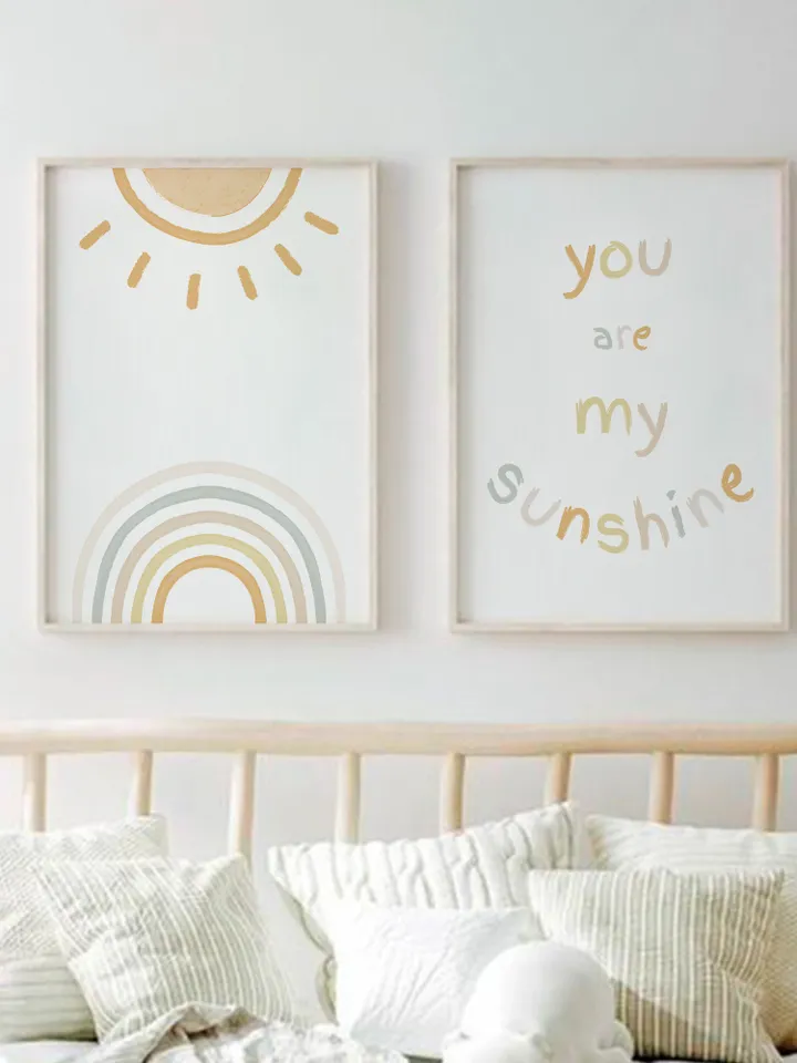 You Are My Sunshine Nursery Wall Decor Playroom Baby Nursery Wall Art Set Of 2 Prints Boho Nursery Prints Printable Wall Art Download Poster