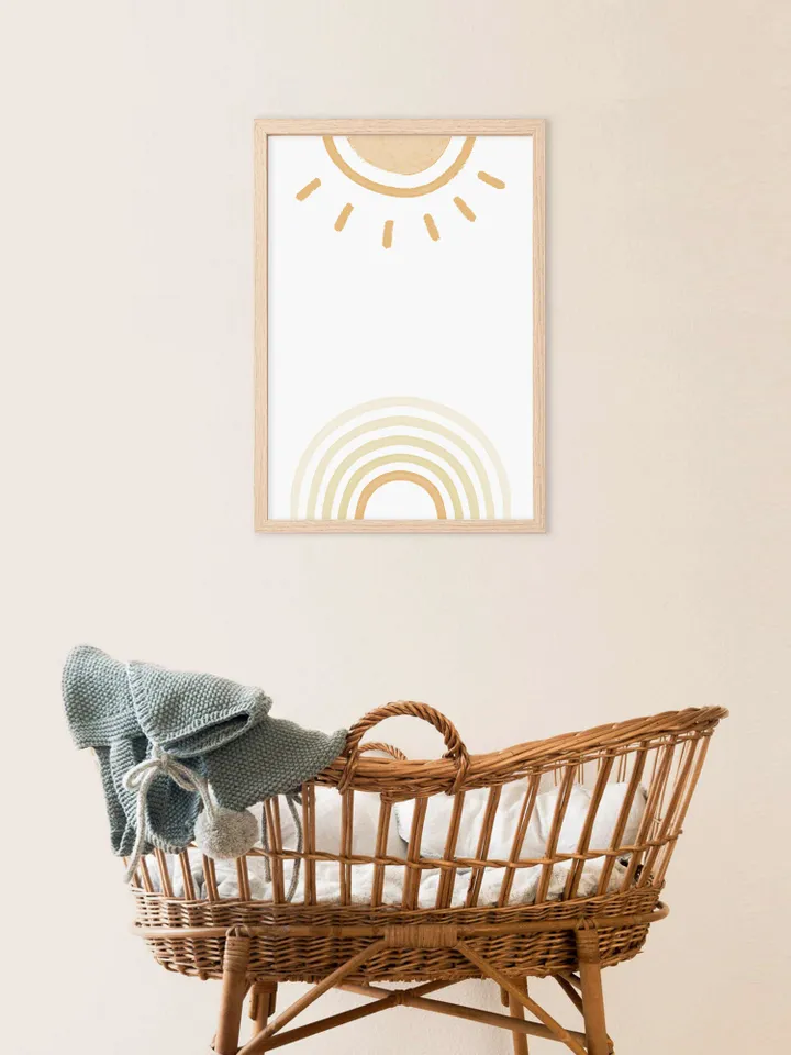 Sun Wall Art Rainbow Art Prints Pastel Printable Wall Art Nursery Decor Boho Digital Print Download Printable Art Prints