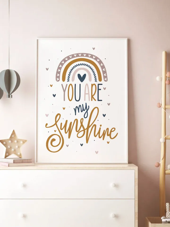 You Are My Sunshine Wall Art Print Toddler Boho Nursery Decor Printable Room Poster Instant Digital Download Picture For New Baby Boy