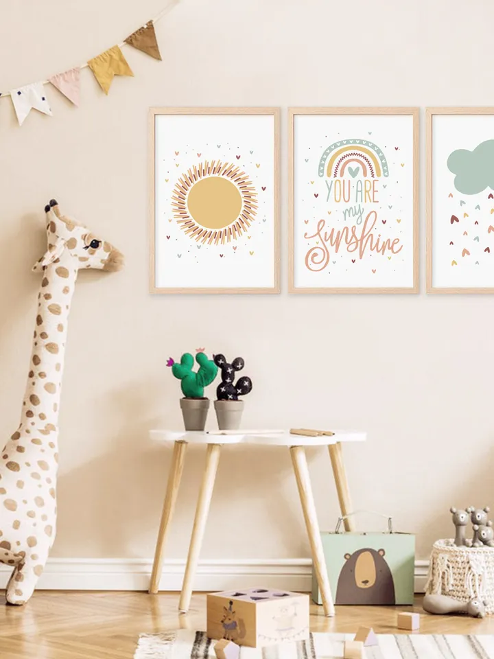 Printable Wall Art Prints Nursery Decor Printable Art Nursery Wall Art You Are My Sunshine Pastel Rainbow Baby Downloadable Prints Set Of 3