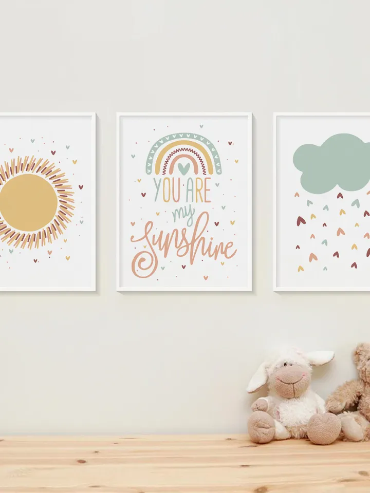 You Are My Sunshine Wall Art Song Lyrics Wall Art You Are My Sunshine Print You Are My Sunshine Gift Wall Art Set Of 3 Digital Download