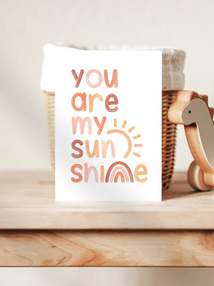 You Are My Sunshine Wall Art Boho Print Baby Nursery Wall Art Sunshine Baby Shower Gift Shelf Decor Song Lyrics Printable Digital Download