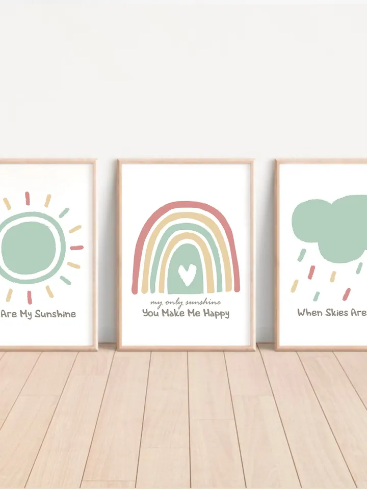You Are My Sunshine Song Lyrics Wall Art Prints Sunshine Sign Posters And Prints Modern Boho Prints Nursery Wall Decor Prints Set Of 3