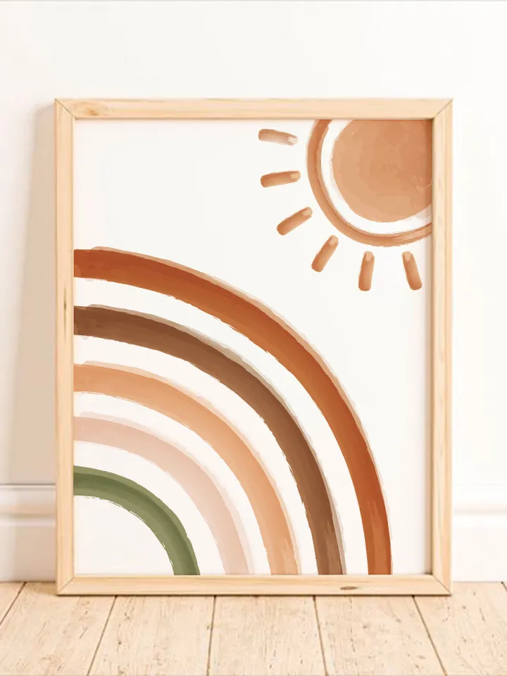 Sun Rainbow Boho Nursery Prints Absrtact Wall Decor Art Neutral Poster For Boy And Girl Printable Baby Gift Instant Digital Download