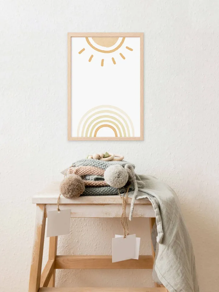 Sun Wall Art Rainbow Art Prints Pastel Printable Wall Art Nursery Decor Boho Digital Print Download Printable Art Prints