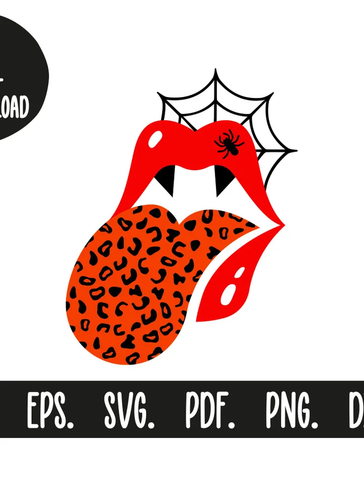 Halloween Svg Vampire Spooky Mama Leopard Spider Web Lips Mom Mug Momster Svg Halloween Shirt Svg Sublimation Png Laser Cut Files For Cricut