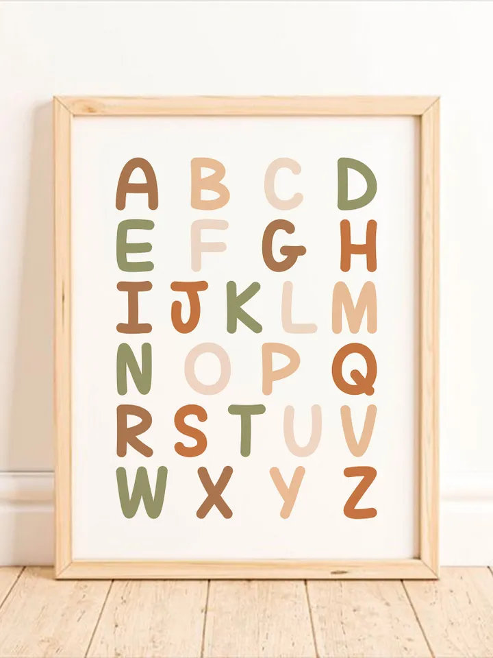 Alphabet Preschool Wall Art Decor Homeschool Abc Poster Digital Download Kindergarden Wall Decor Elementary Boho Classroom Decor Educational