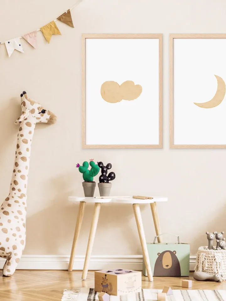 Neutral Wall Art Nursery Décor Boho Nursery Printable Wall Art Moon Nursery Prints Set Of 2 Digital Download