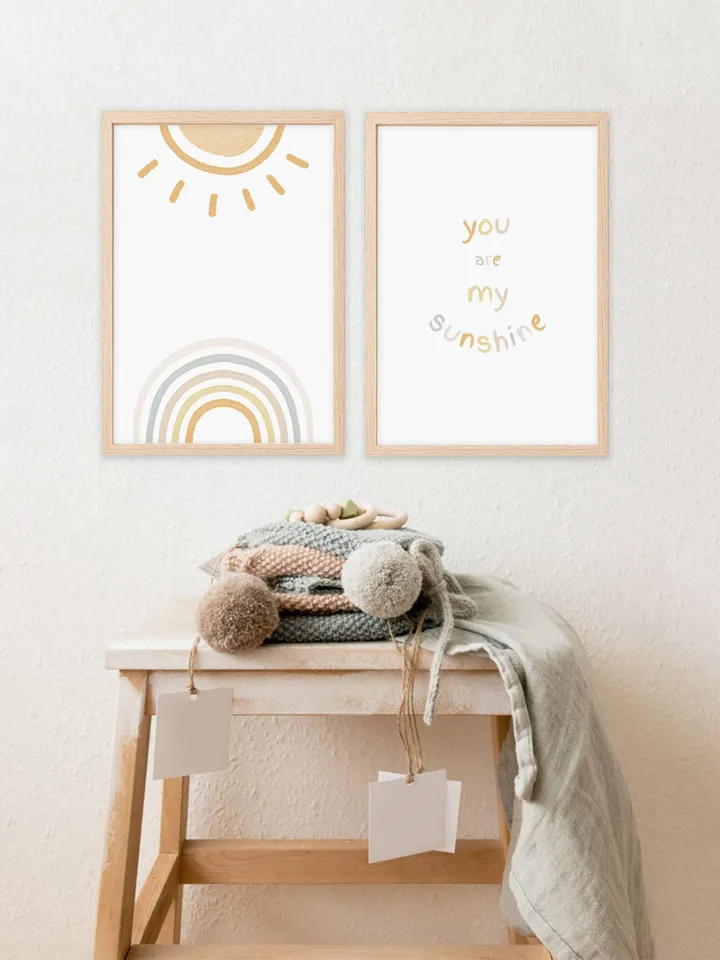 Printable Wall Art Nursery Decor Boho Art Prints You Are My Sunshine Wall Art Nursery Prints Set Of 2 Bedroom Digital Download