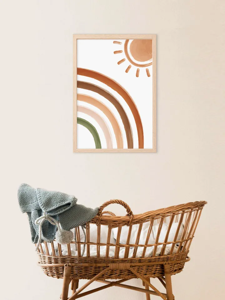 Sun Boho Nursery Decor Earthy Rainbow Boho Wall Art Nursery Decor Printable Art Poster Print Digital Download