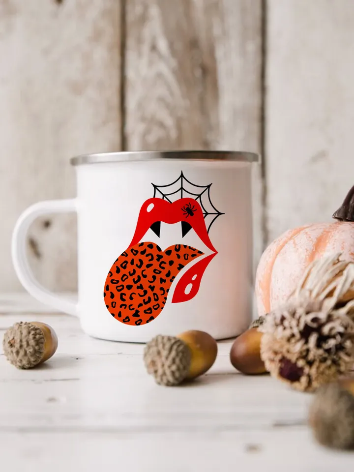 Halloween Svg Vampire Spooky Mama Leopard Spider Web Lips Mom Mug Momster Svg Halloween Shirt Svg Sublimation Png Laser Cut Files For Cricut