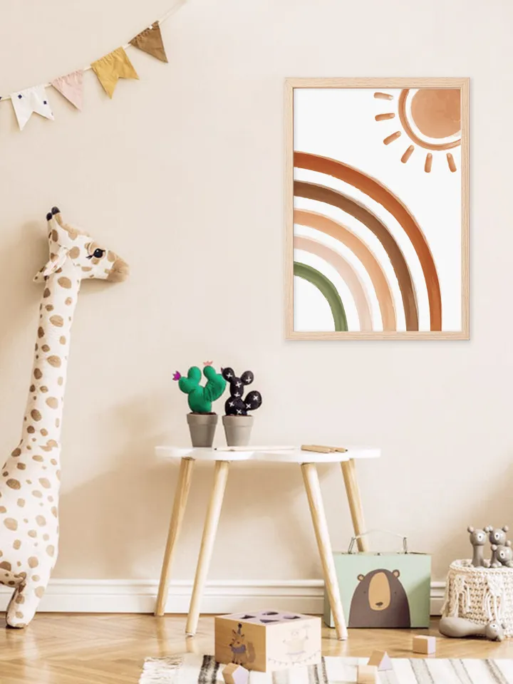 Sun Boho Nursery Decor Earthy Rainbow Boho Wall Art Nursery Decor Printable Art Poster Print Digital Download
