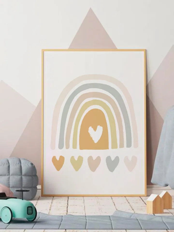 Pastel Color Rainbow Nursery Prints Wall Art Prints Girl Nursery Prints Boy Boho Nursery Art Prints Digital Download