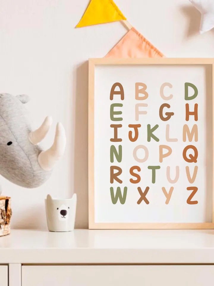 Alphabet Preschool Wall Art Decor Homeschool Abc Poster Digital Download Kindergarden Wall Decor Elementary Boho Classroom Decor Educational