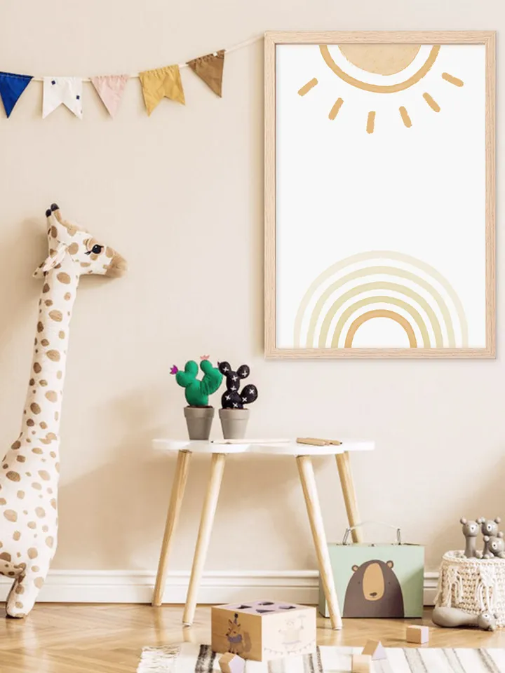 Sun Wall Art Rainbow Art Prints Pastel Printable Wall Art Nursery Decor Boho Digital Print Download Printable Art Prints