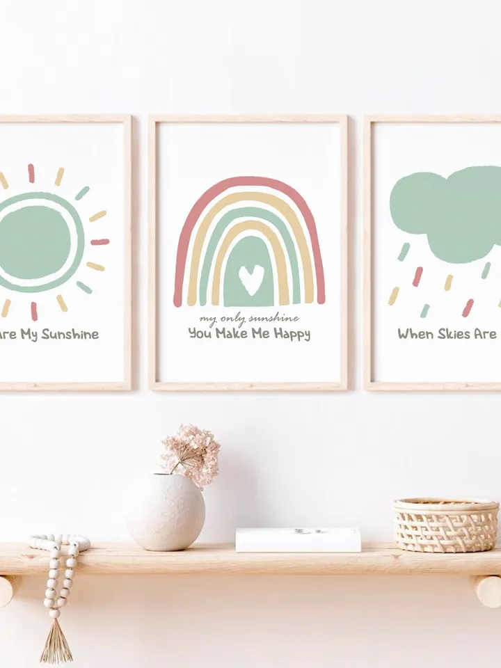 You Are My Sunshine Song Lyrics Wall Art Prints Sunshine Sign Posters And Prints Modern Boho Prints Nursery Wall Decor Prints Set Of 3