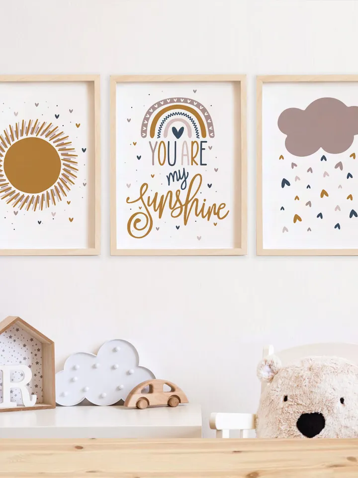 You Are My Sunshine Wall Art Prints Printable Boho Nursery Decor Downloadable Prints Set Of 3 Baby Shower Gift Modern Art Prints Bedroom