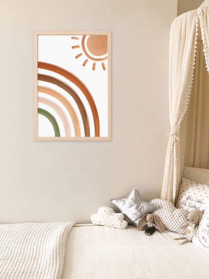 Sun Boho Nursery Decor Earthy Rainbow Boho Wall Art Nursery Decor Printable Art Poster Print Digital Download