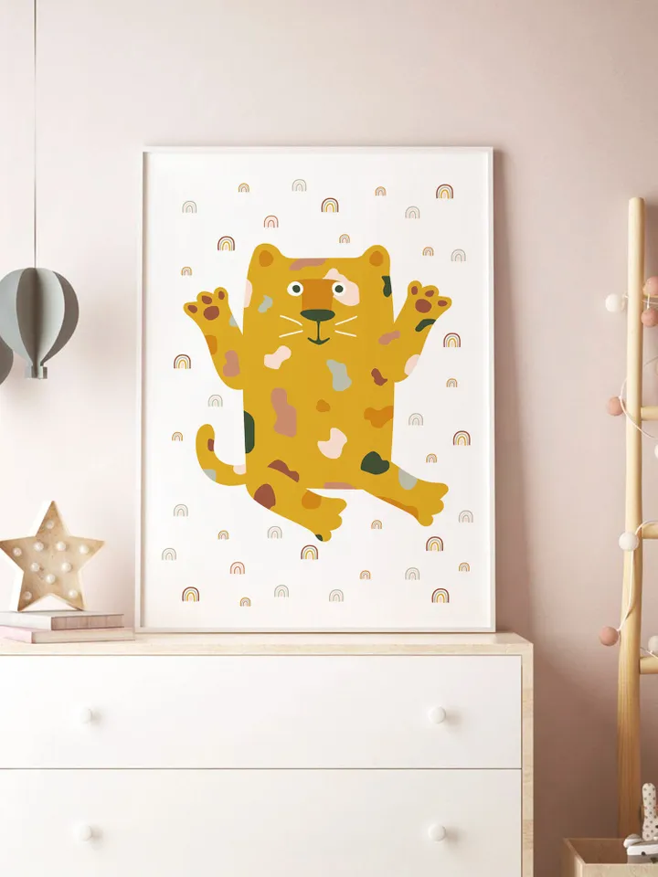 Lion Printable Wall Art Rainbow Tiger Playroom Wall Decor Leopard Printable Baby Room Poster Baby Boy Nursery Decor Toddler Room Wall Art