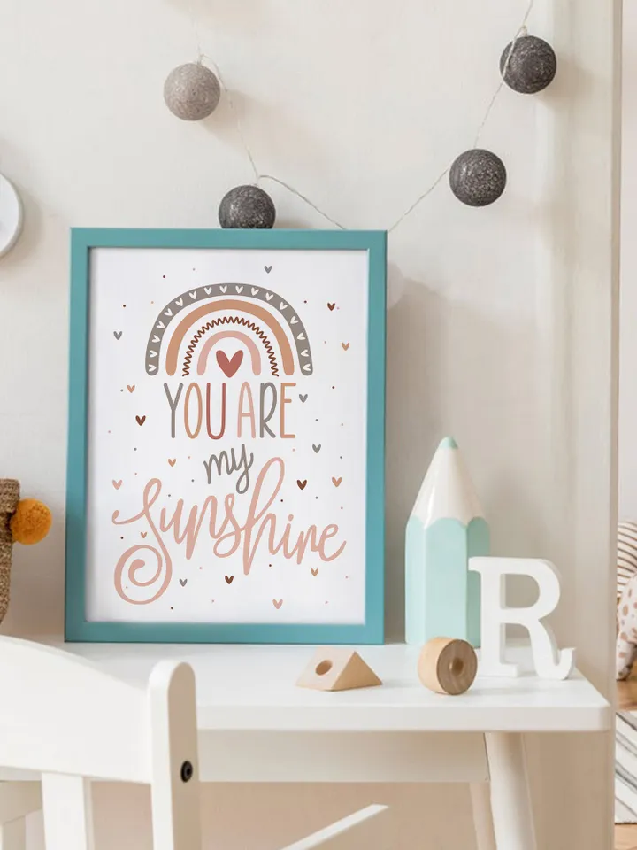 You Are My Sunshine Wall Art Print Boho Girl Nursery Baby Toddler Room Wall Design Playroom Decor Printable Design Instant Digital Download