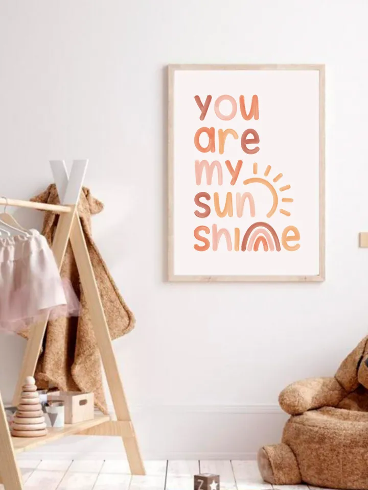 You Are My Sunshine Wall Art Boho Print Baby Nursery Wall Art Sunshine Baby Shower Gift Shelf Decor Song Lyrics Printable Digital Download
