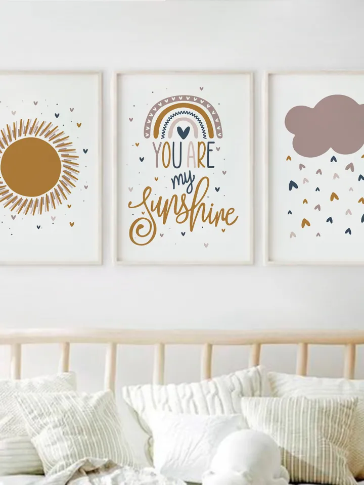 You Are My Sunshine Wall Art Prints Printable Boho Nursery Decor Downloadable Prints Set Of 3 Baby Shower Gift Modern Art Prints Bedroom