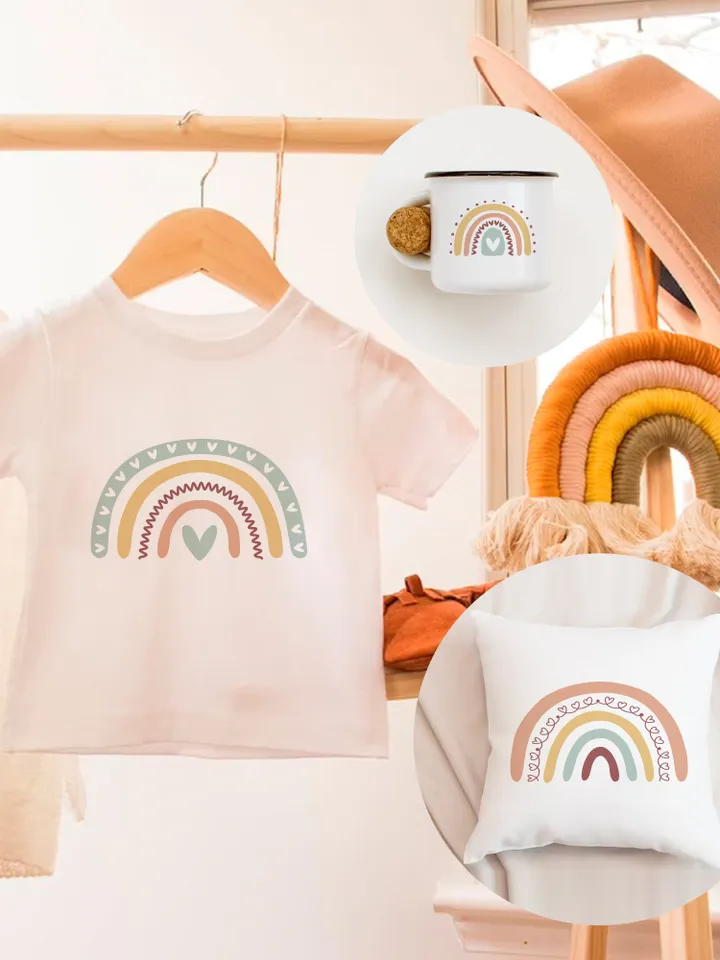 Rainbow Baby Shower Gift Svg Dxf Png Pdf Ai Eps For Shirts Boho Clipart Designs Silhouette Prints Laser Cut File Cricut Dxf For Plasma