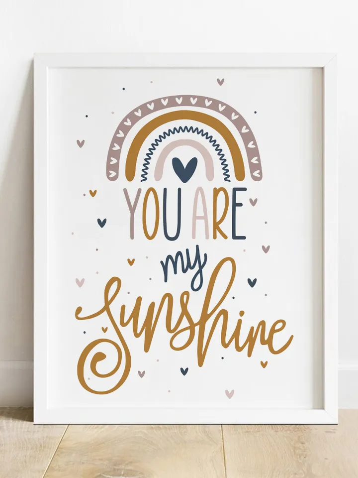 You Are My Sunshine Wall Art Print Toddler Boho Nursery Decor Printable Room Poster Instant Digital Download Picture For New Baby Boy