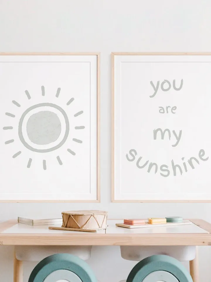 You Are My Sunshine Wall Art Baby Wall Art You Are My Sunshine Baby Nursery Wall Art You Are My Sunshine Wall Art Set Of 2 Digital Download