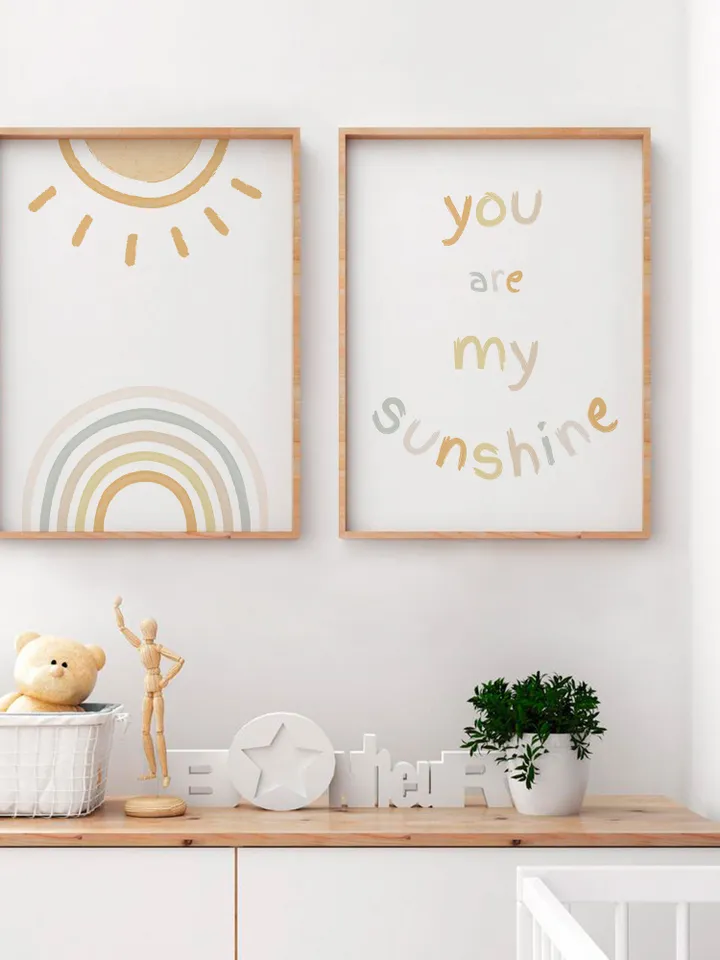 You Are My Sunshine Nursery Wall Decor Playroom Baby Nursery Wall Art Set Of 2 Prints Boho Nursery Prints Printable Wall Art Download Poster