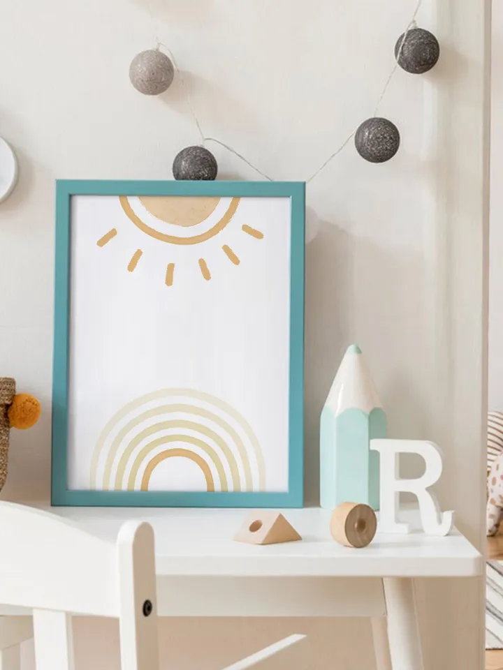 Yellow Boho Nursery Wall Decor Sun Boho Decor Bedroom Decor Farmhouse Decor Rainbow Nursery Decor Boho Wall Decor Digital Download