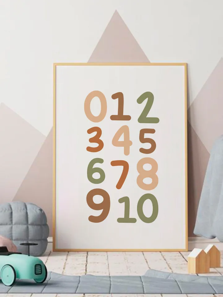 Baby Wall Art Printable Decor Boho Numbers Printable Nursery Art Playroom Wall Decor Boho Farmhouse Classroom Decor 123 Poster Preschool