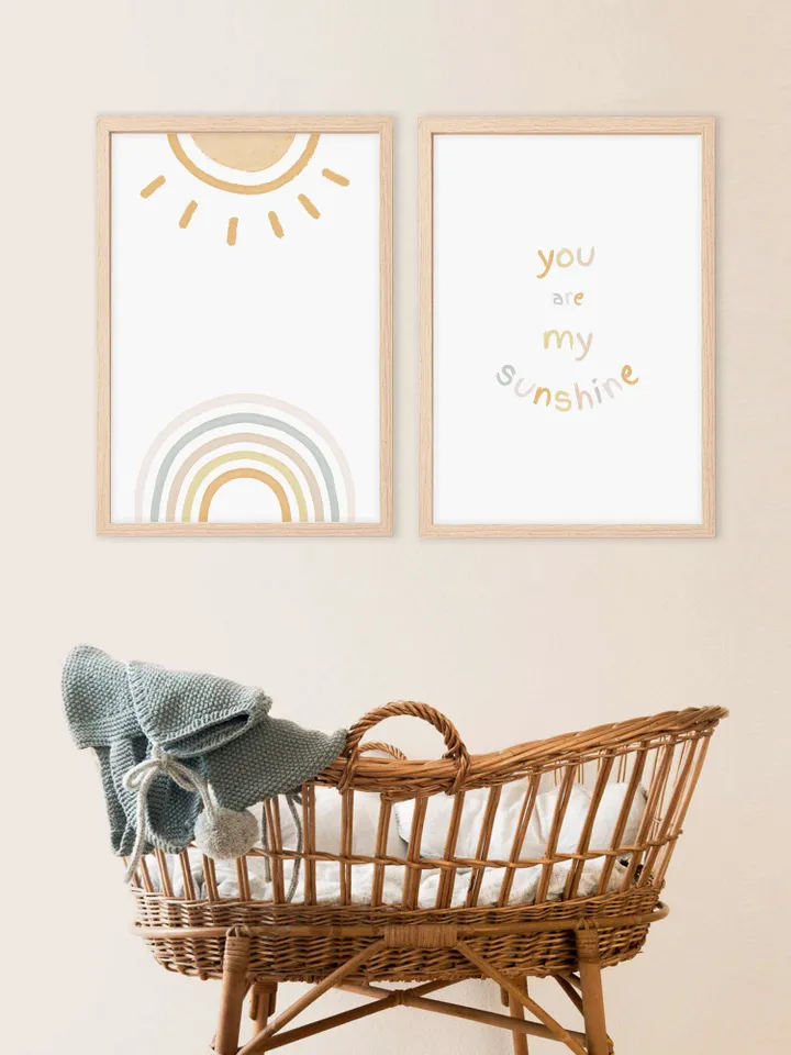Printable Wall Art Nursery Decor Boho Art Prints You Are My Sunshine Wall Art Nursery Prints Set Of 2 Bedroom Digital Download