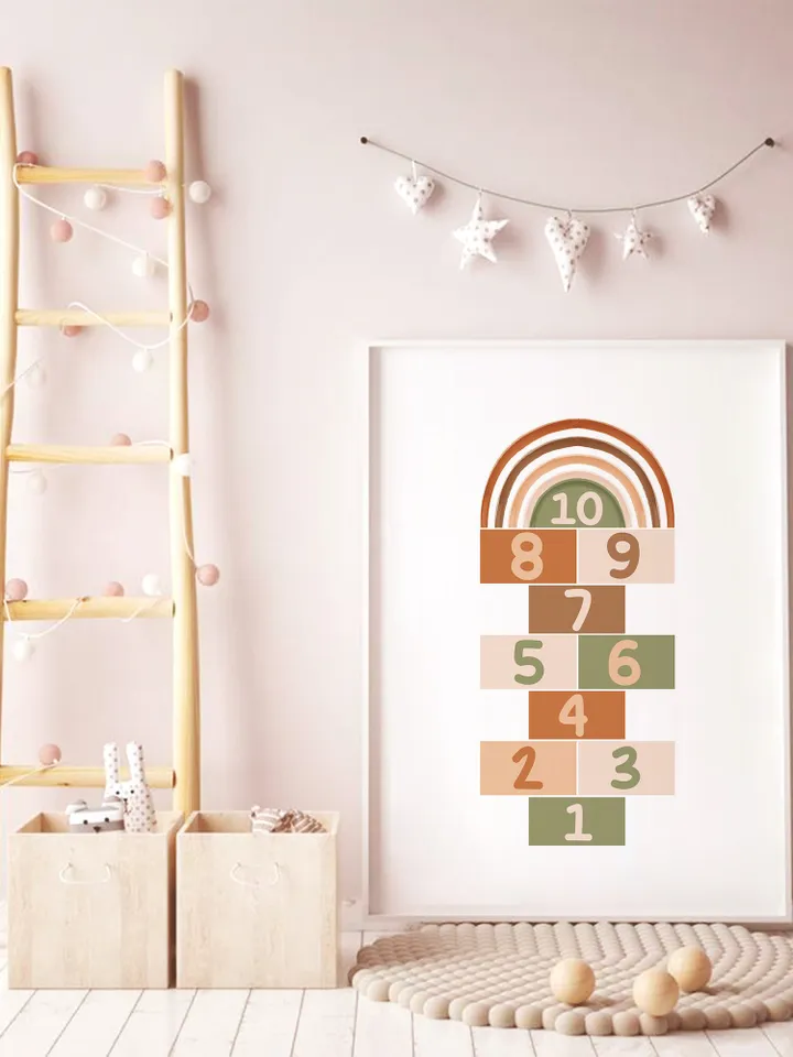 Baby Wall Art Nursery Printable Decor Boho Girl Boy Wall Art Playroom Wall Decor Boho Farmhouse Classroom Decor 123 Poster Elementary