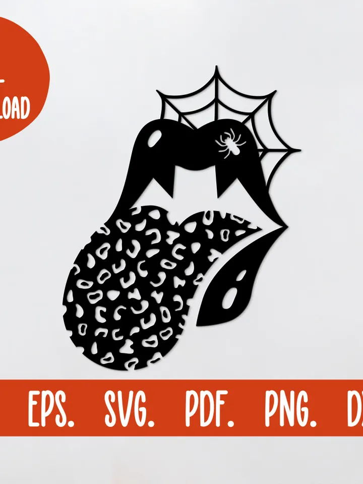 Halloween Svg Vampire Spooky Mama Leopard Spider Web Lips Mom Mug Momster Svg Halloween Shirt Svg Sublimation Png Laser Cut Files For Cricut