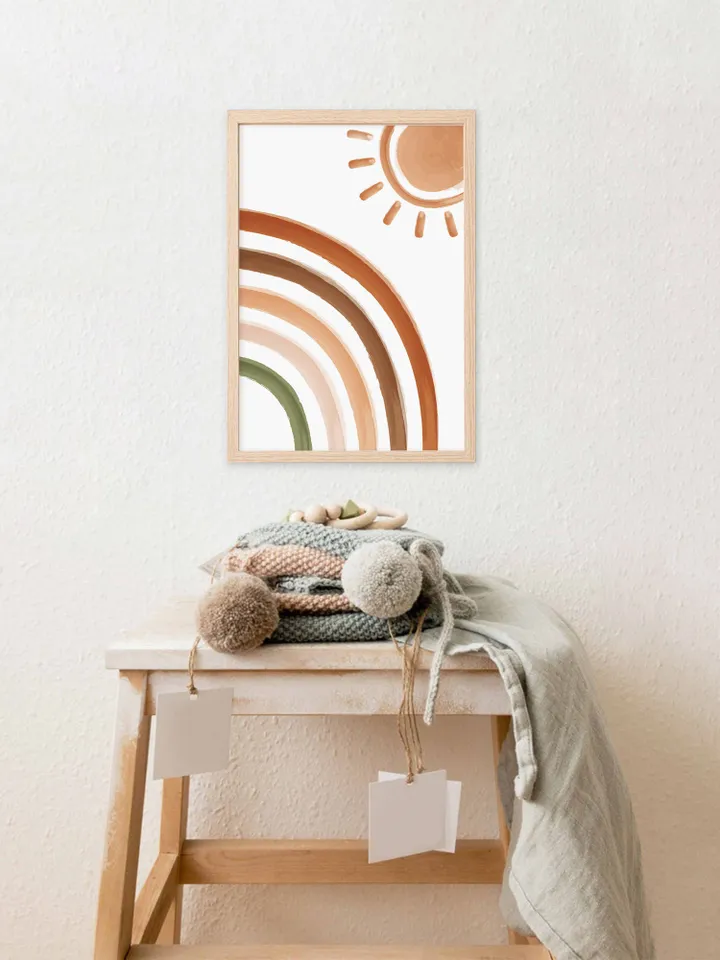 Sun Boho Nursery Decor Earthy Rainbow Boho Wall Art Nursery Decor Printable Art Poster Print Digital Download