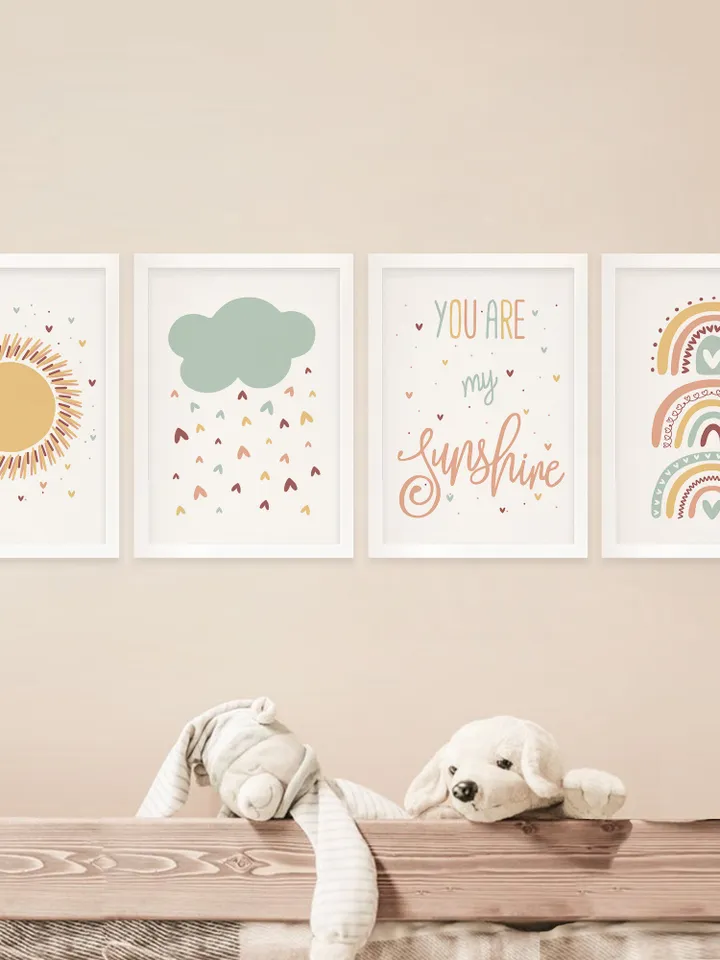 You Are My Sunshine Wall Art Prints Wall Art Boho Nursery Sunshine Sign Song Lyrics Wall Art Modern Wall Art Cute Digital Prints Set Of 3