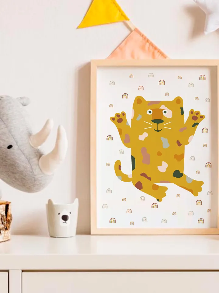 Lion Printable Wall Art Rainbow Tiger Playroom Wall Decor Leopard Printable Baby Room Poster Baby Boy Nursery Decor Toddler Room Wall Art