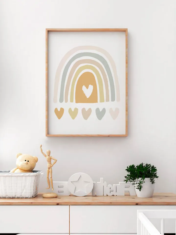 Pastel Color Rainbow Nursery Prints Wall Art Prints Girl Nursery Prints Boy Boho Nursery Art Prints Digital Download
