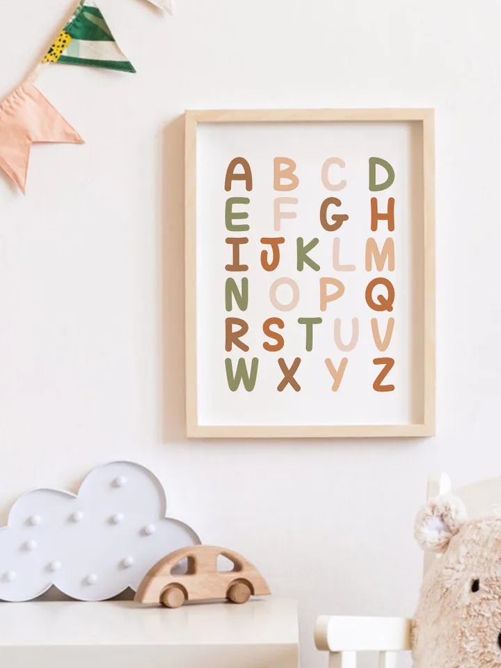 Alphabet Preschool Wall Art Decor Homeschool Abc Poster Digital Download Kindergarden Wall Decor Elementary Boho Classroom Decor Educational