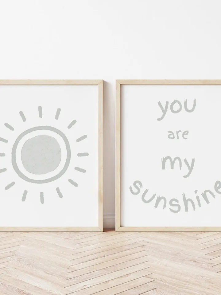 You Are My Sunshine Wall Art Baby Wall Art You Are My Sunshine Baby Nursery Wall Art You Are My Sunshine Wall Art Set Of 2 Digital Download
